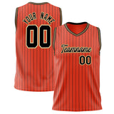 Custom Orange Black Pinstripe Basketball Jersey BS02240626XJ143