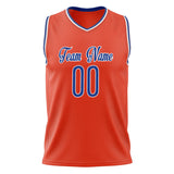 Custom Orange Royal Solid Color Basketball Jersey
