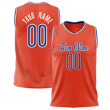 Custom Orange Royal Solid Color Basketball Jersey