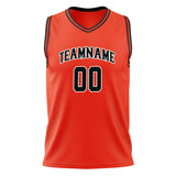 Custom Orange Black Solid Color Basketball Jersey