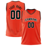 Custom Orange Black Solid Color Basketball Jersey