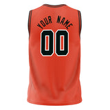 Custom Orange Black Solid Color Basketball Jersey