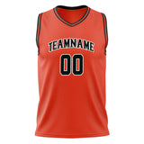 Custom Orange Black Solid Color Basketball Jersey
