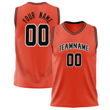 Custom Orange Black Solid Color Basketball Jersey