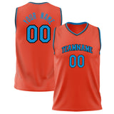 Custom Orange Blue Solid Color Basketball Jersey