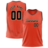 Custom Orange Black Solid Color Basketball Jersey