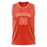 Custom Orange White Solid Color Basketball Jersey