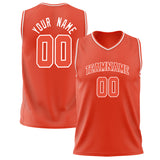 Custom Orange White Solid Color Basketball Jersey