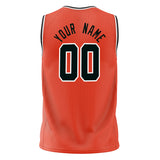 Custom Orange Black Solid Color Basketball Jersey