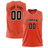 Custom Orange Black Solid Color Basketball Jersey BS02240626XJ152
