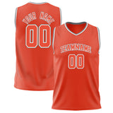 Custom Orange White Solid Color Basketball Jersey
