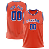 Custom Orange Royal Solid Color Basketball Jersey