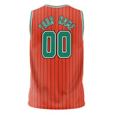 Custom Orange Kelly Green Pinstripe Basketball Jersey