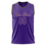 Custom Purple Old Gold Solid Color Basketball Jersey