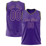 Custom Purple Old Gold Solid Color Basketball Jersey BS02240626XJ179