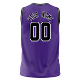 Custom Purple Black Solid Color Basketball Jersey