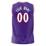 Custom Purple White Solid Color Basketball Jersey