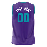 Custom Purple Teal Solid Color Basketball Jersey