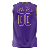 Custom Purple Old Gold Solid Color Basketball Jersey