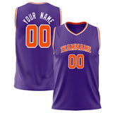 Custom Purple Orange Solid Color Basketball Jersey