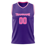 Custom Purple Pink Solid Color Basketball Jersey