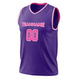 Custom Purple Pink Solid Color Basketball Jersey