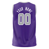 Custom Purple Gray Solid Color Basketball Jersey