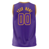 Custom Purple Gold Solid Color Basketball Jersey