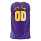 Custom Purple Gold Solid Color Basketball Jersey