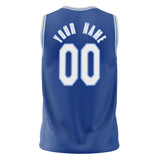 Custom Royal White Solid Color Basketball Jersey