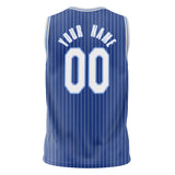 Custom Royal White Pinstripe Basketball Jersey