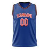 Custom Royal Orange Solid Color Basketball Jersey