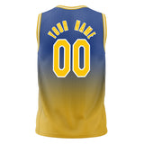 Custom Royal Gold Fade Basketball Jersey