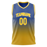 Custom Royal Gold Fade Basketball Jersey