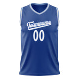 Custom Royal White Solid Color Basketball Jersey