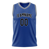 Custom Royal Black Solid Color Basketball Jersey