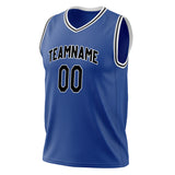 Custom Royal Black Solid Color Basketball Jersey