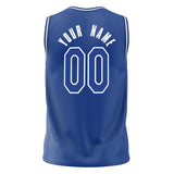 Custom Royal White Solid Color Basketball Jersey