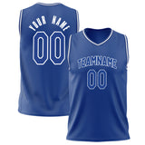 Custom Royal White Solid Color Basketball Jersey BS02240626XJ229