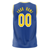 Custom Royal Yellow Solid Color Basketball Jersey