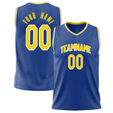 Custom Royal Yellow Solid Color Basketball Jersey