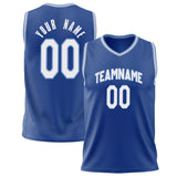 Custom Royal White Solid Color Basketball Jersey