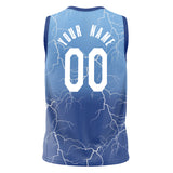 Custom Royal White Lightning Basketball Jersey