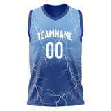 Custom Royal White Lightning Basketball Jersey