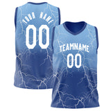 Custom Royal White Lightning Basketball Jersey BS02240626XJ234