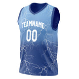 Custom Royal White Lightning Basketball Jersey