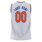 Custom White Orange Solid Color Basketball Jersey