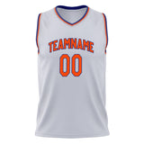 Custom White Orange Solid Color Basketball Jersey