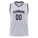 Custom White Black Solid Color Basketball Jersey