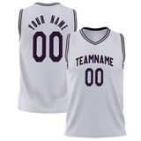 Custom White Black Solid Color Basketball Jersey